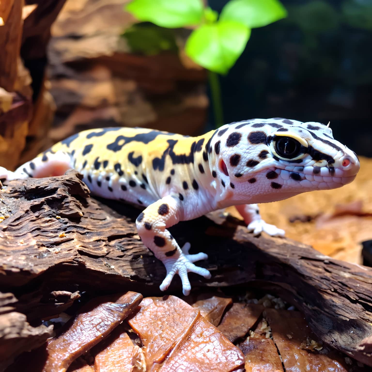 Leopard gecko shedding its skin naturally