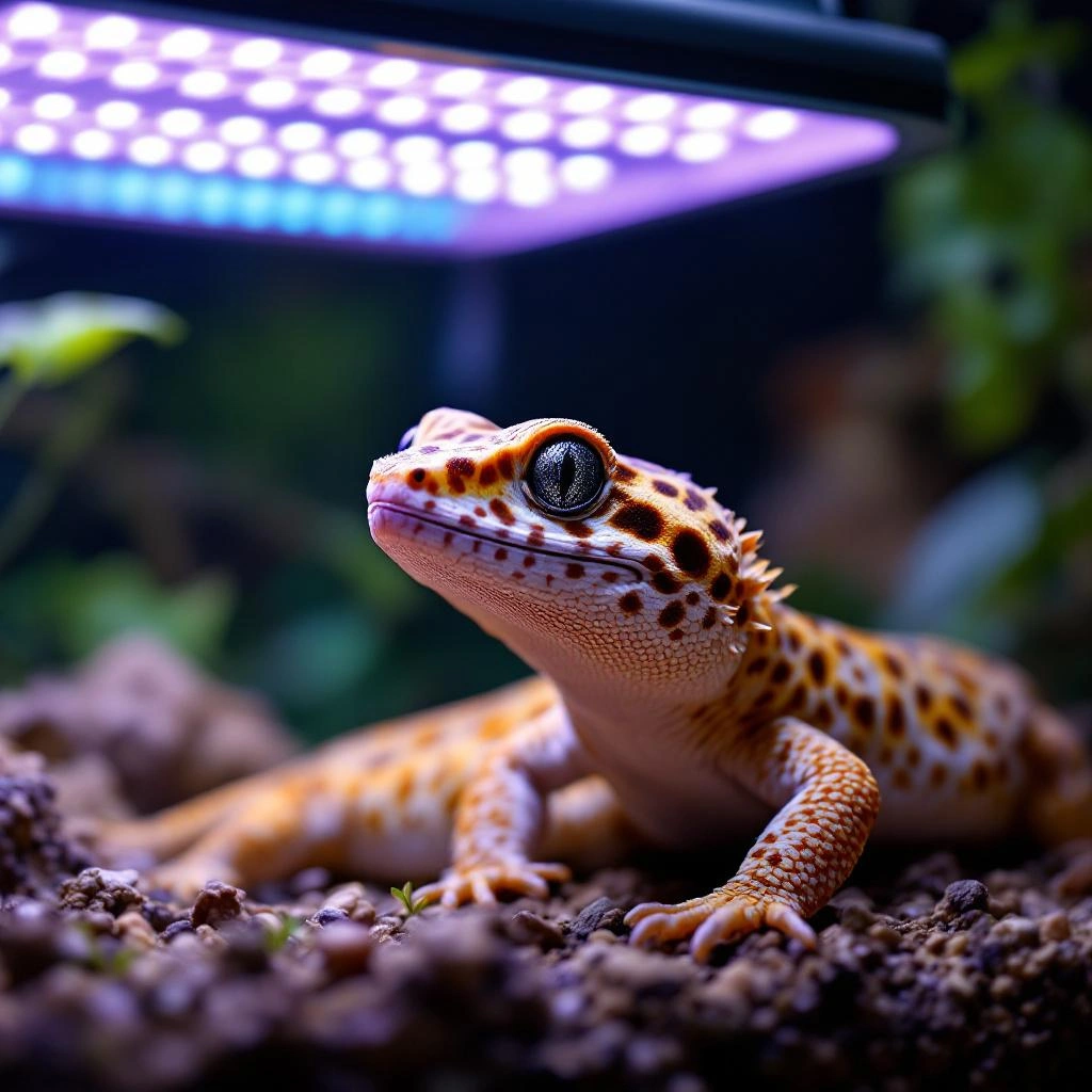 leopard gecko UVB lighting setup