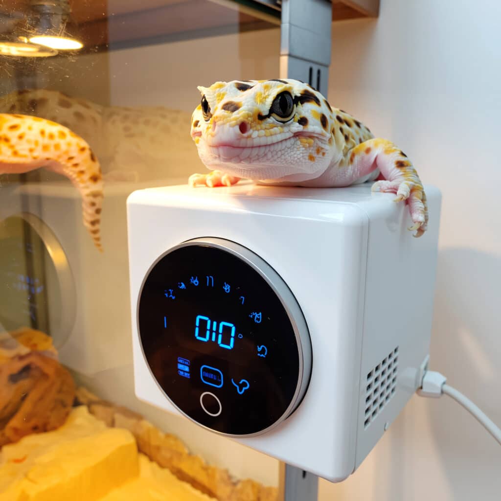 Starter Checklist for New Gecko Owners 2 Leopard gecko heating equipment with thermostat