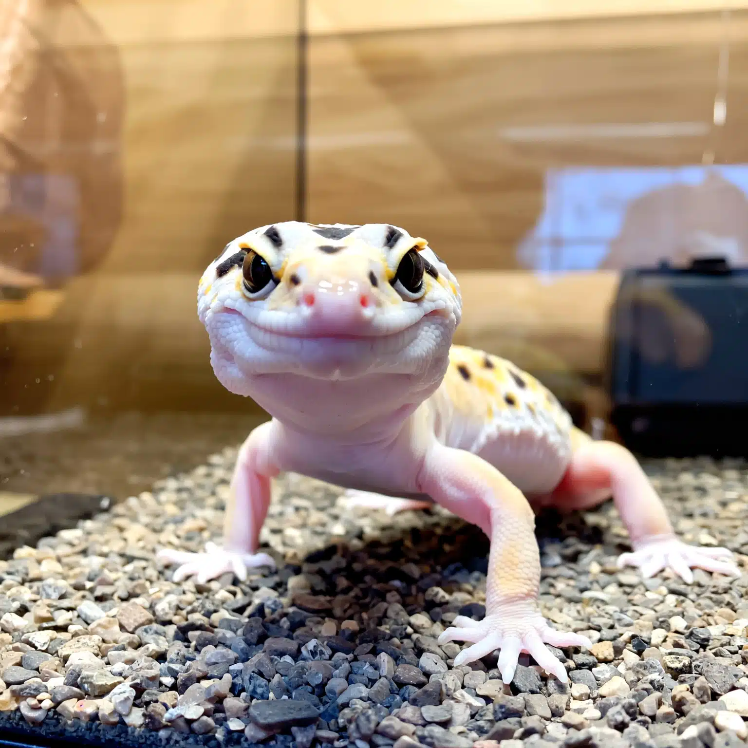 Leopard gecko with bowed legs from metabolic bone disease